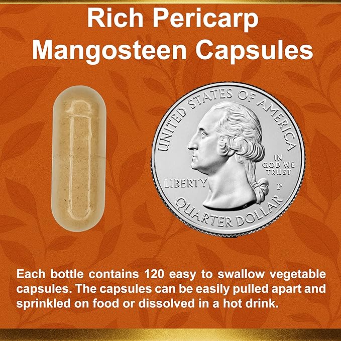 Mangosteen Pericarp Capsules Freeze Dried Whole Food High ORAC 56+ Potent Mangosteen Xanthones (120 Veggie Capsules) (4)