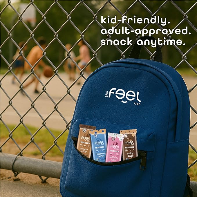 Feel Bar Minis – Kids Protein Bars | Brownie Batter – 12 Pack | 10g Plant Protein | 100 Calories | No Added Sugar | + Daily Veggies | Gluten Free No Nuts No Soy No Dairy No Grains