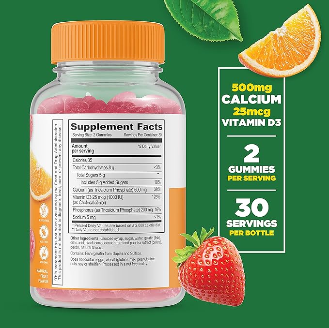 Lifeable Vitamin B12 + Calcium with Vitamin D Gummies Bundle - Great Tasting Vitamin Supplement Gluten Free GMO Free Chewable