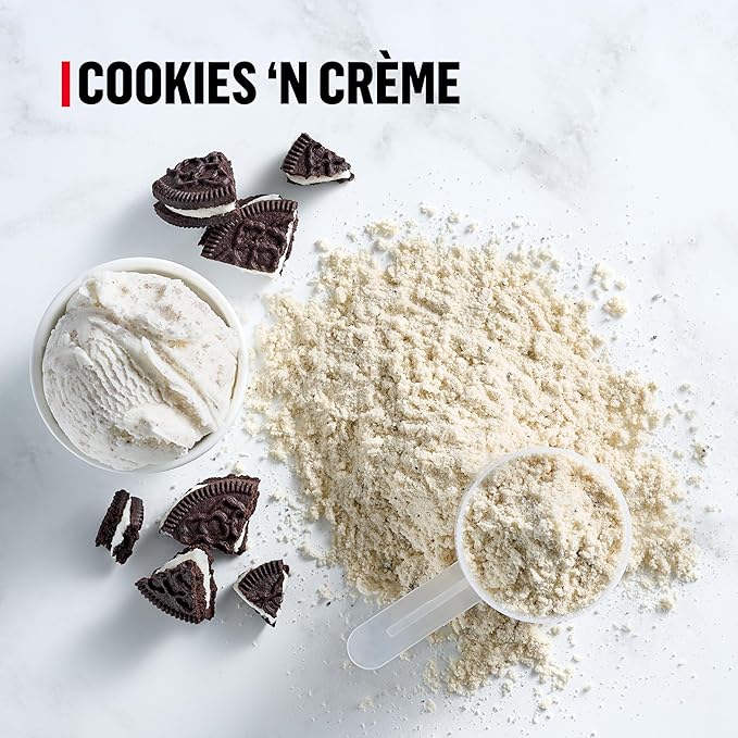 Muscle Milk Genuine Protein Powder Cookies 'n Crème 4.94 Pound 32 Servings 32g Protein 2g Sugar Calcium Vitamins A C &amp D NSF Certified for Sport Energizing Snack Packaging May Vary