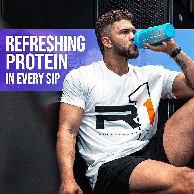 Rule 1 Clear Whey Isolate - 20g All-Whey Isolate Protein Mix Over 9g EAAs 90 Calories Zero Sugar Easy to Digest Light Crisp and Refreshing Taste (27 Servings Blue Raspberry)