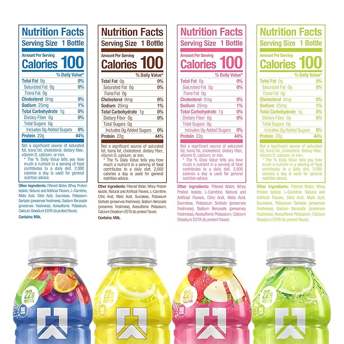 RYSE Clear Protein Drink - Variety Pack - 100 Calories 22g Whey Isolate Protein Shake Sugar-Free 0g Fat &amp Lactose-Free - Refreshing Ready-to-Drink Beverage - 16.9 fl oz Bottles (12-Pack)