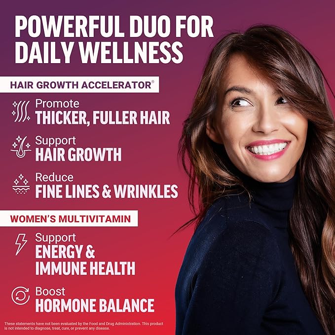 FORCE FACTOR Hair Growth Accelerator Capsules Lustriva &amp Biotin + Women’s Multivitamin Multivitamin for Women