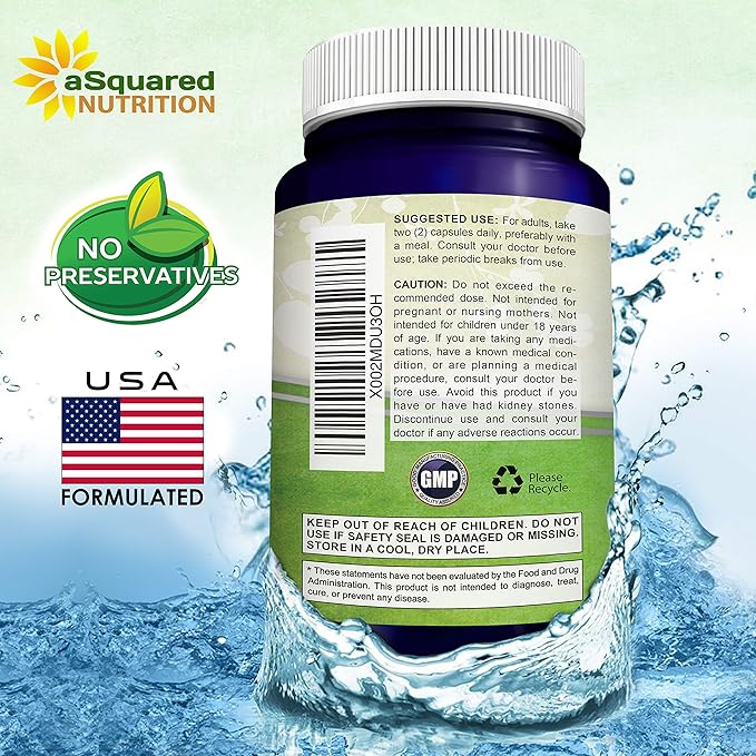 aSquared Nutrition Quercetin 1000mg with Zinc Supplement - 120 Capsules - Quercetin Dihydrate with Black Elderberry &amp Zinc - Max Strength Powder Complex Pills to Help Improve Immune Response