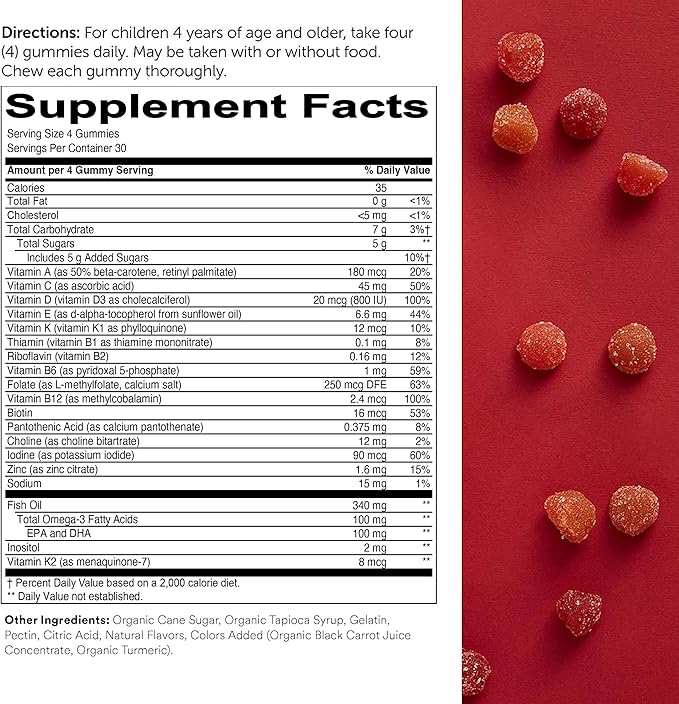 SmartyPants Kids Multivitamin Gummies &amp Women's Multivitamin Gummies: Omega 3 Fish Oil (EPA/DHA) Methylfolate