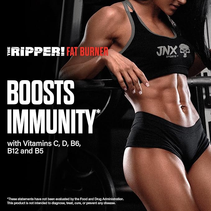 JNX SPORTS The Ripper! Fat Burner Pre Workout for Men &amp Women – Thermogenic Fat Burning Powder &amp Appetite Suppressant Boost Energy &amp Endurance – Fruit Punch 30 Servings