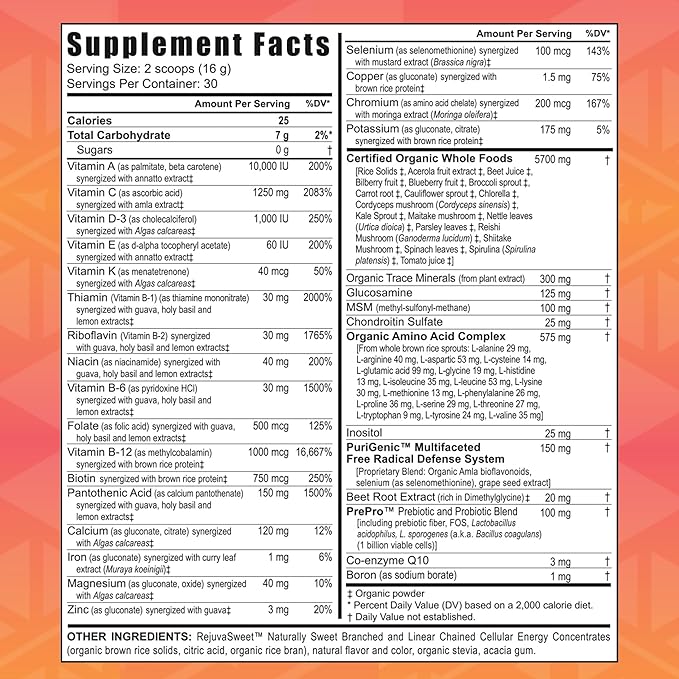 Youngevity Beyond Tangy Tangerine 2.0 Citrus Peach Ultimate Multi-Vitamin &amp Mineral Complex - Made with Natural &amp Whole Foods | 8000 ORAC | 2 Canisters