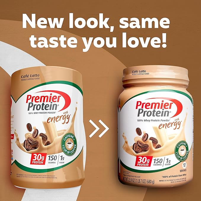 Premier Protein Powder Chocolate Milkshake &amp Cafe Latte 30g Protein 1g Sugar 100% Whey Keto Friendly Gluten Free 17 Servings 23.9 Ounce (2 Pack)