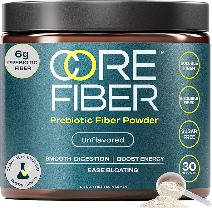 Prebiotic Fiber Supplement for Women &amp Men – 6g Prebiotic Fiber Powder – Daily Blend for Gut Health Bloating Regular Digestion &amp Energy – Soluble &amp Insoluble Sugar Free Unflavored 30