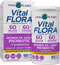 Vital Planet - Vital Flora Probiotics for Women Over 55 Daily Shelf Stable Probiotic 60 Billion CFU 60 Diverse Strains 7 Organic Prebiotics Immune Support and Digestive Health 60 Capsules