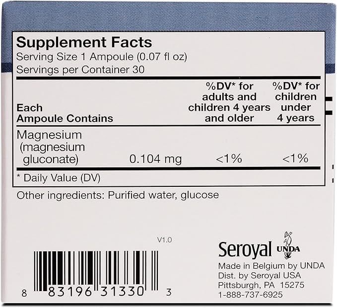 UNDA GAMMADYN Mg | Magnesium Oligo-Element Supplement | 30 Ampoules