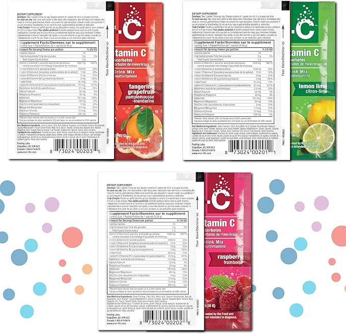 Ener-C Multivitamin Drink Mix - Vitamin Packets for Water Electrolytes Powder Packets Vitamin Drink Mix Hydration Liquid Mix Immune Booster for Adults Healthy Energy - Variety Pack 30 Count