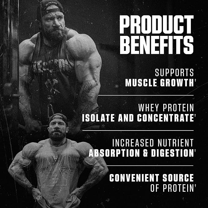 Axe &amp Sledge WHEY More Premium Protein Blend | 24g Protein Whey Concentrate &amp Isolate | Prebiotic Fiber for Enhanced Absorption | Creamy Delicious Versatile | 30 Servings Brownie Batter