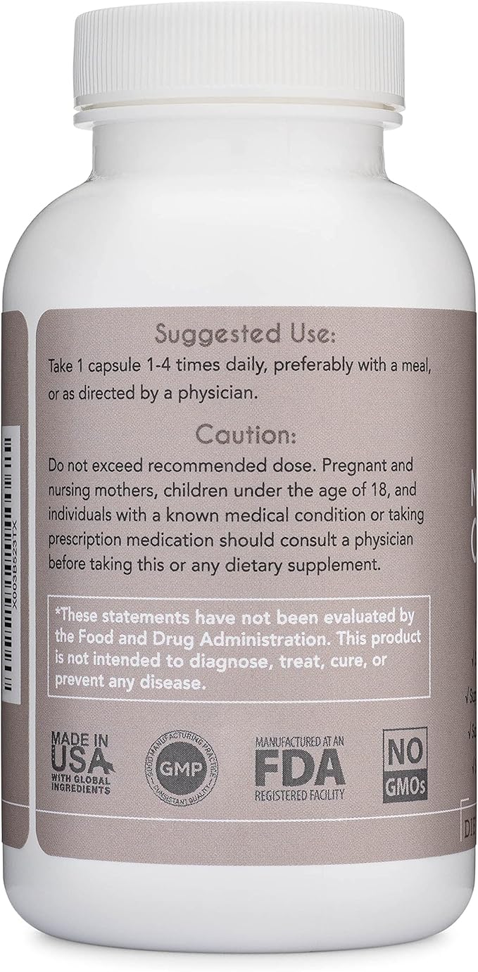 Magnesium Complex - Lifted Naturals Magnesium Supplement w/Bisglycinate Malate Taurate - 120 Capsules - Bioavailable Magnesium Formula for Mood Sleep Energy Support*