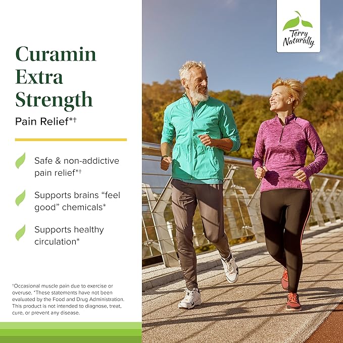 Terry Naturally Curamin Extra Strength - Curcumin &amp Boswellia for Healthy Circulation Support - Turmeric Supplement to Support Joints Muscle Health &amp Endorphin Production - 120 Tablets (Pack