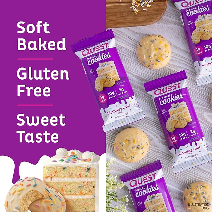 Quest Nutrition Protein Bars &amp Frosted Cookies Variety Pack High Protein Gluten Free 12 Protein Bars &amp 16 Cookies