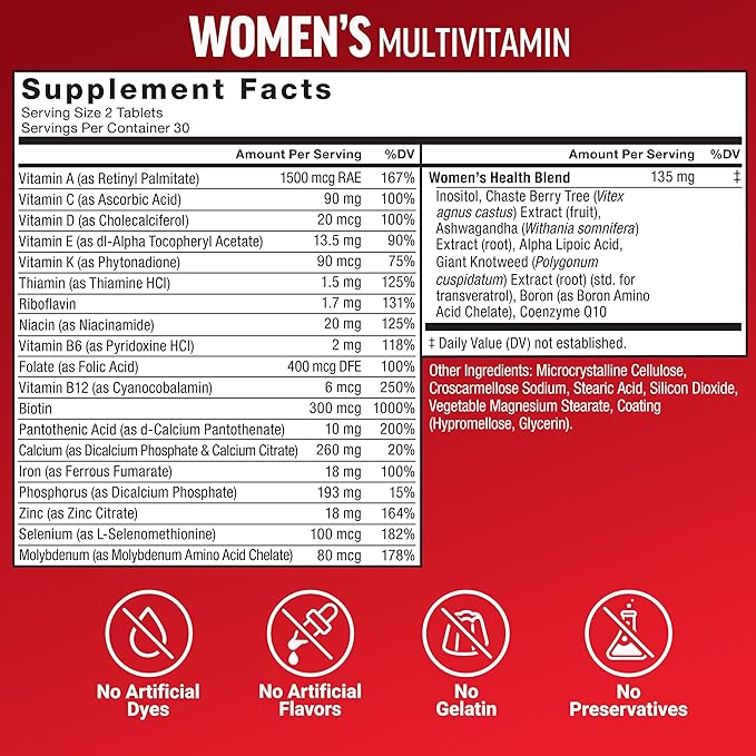 FORCE FACTOR Hair Growth Accelerator Capsules Lustriva &amp Biotin + Women’s Multivitamin Multivitamin for Women