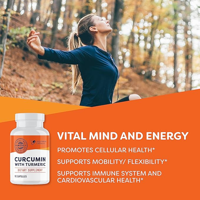 Vimergy Curcumin with Turmeric Supplement 1000mg Curcumin Extract/Serving – Liquid Capsules - Non-GMO Gluten-Free Kosher Vegan &amp Paleo Friendly Turmeric Curcumin Supplement
