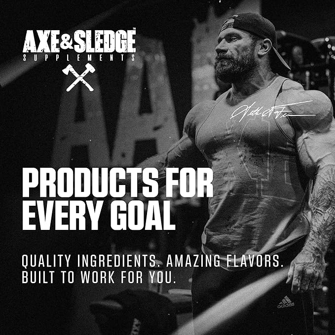 Axe &amp Sledge WHEY More Premium Protein Blend | 24g Protein Whey Concentrate &amp Isolate | Prebiotic Fiber for Enhanced Absorption | Creamy Delicious Versatile | 30 Servings Brownie Batter