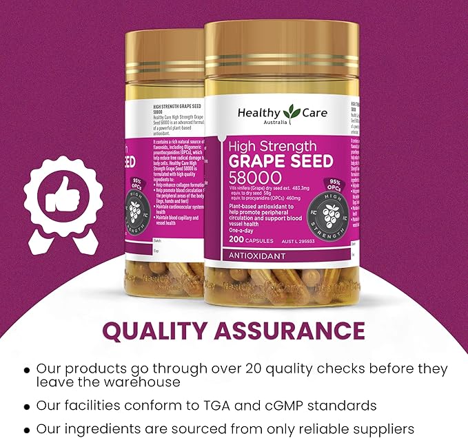Healthy Care Grape Seed 58000 200 Capsules