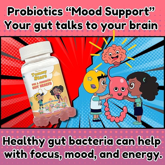 Kids Growth &amp Gut Health Bundle – Daily Multivitamin Gummies + Prebiotic and Probiotic Gummies – Gluten Free Vegan 2 Pack