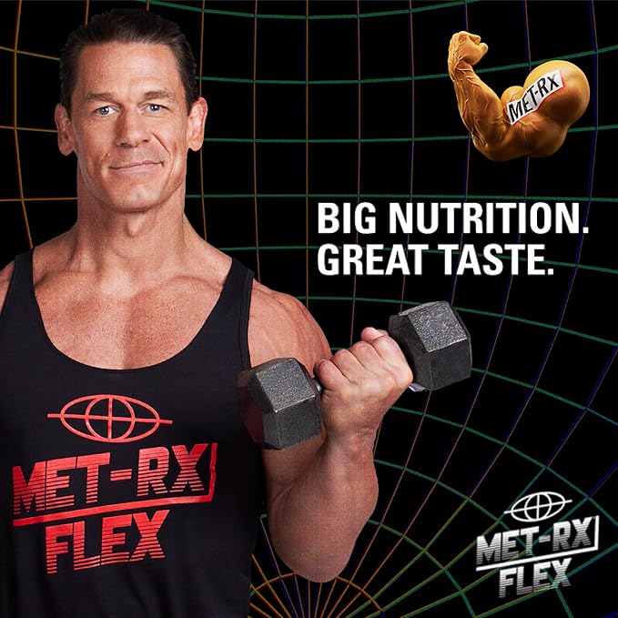 MET-Rx Big 100 Granola Protein Bar Meal Replacement Bar 32G ProteinPeanut Butter Chocolate Chip Pack of 9