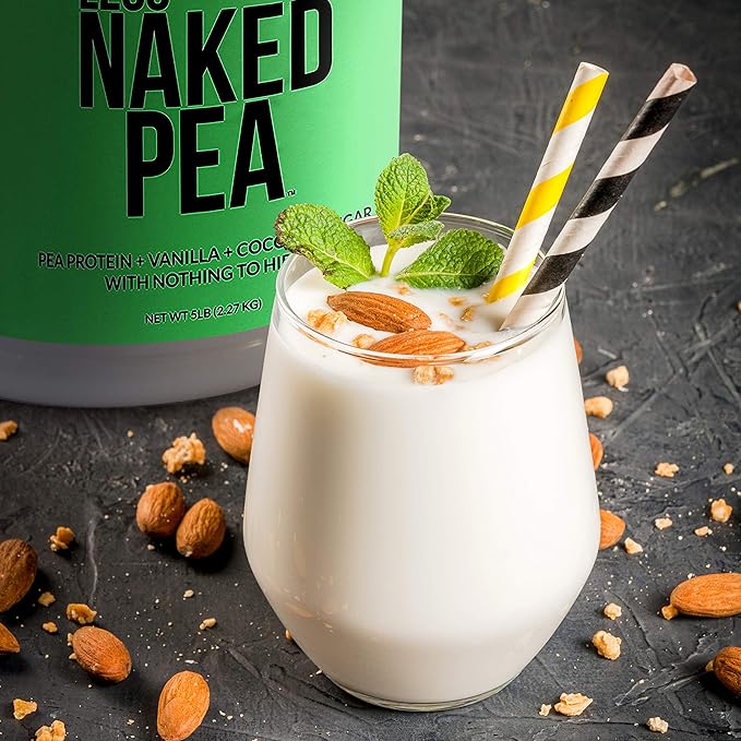 NAKED Vanilla Pea Protein Isolate 5LB Bulk + Pure Micronized Creatine Monohydrate 1000g (200 Servings) – Plant-Based Vegan Non-GMO Gluten Free Soy Free