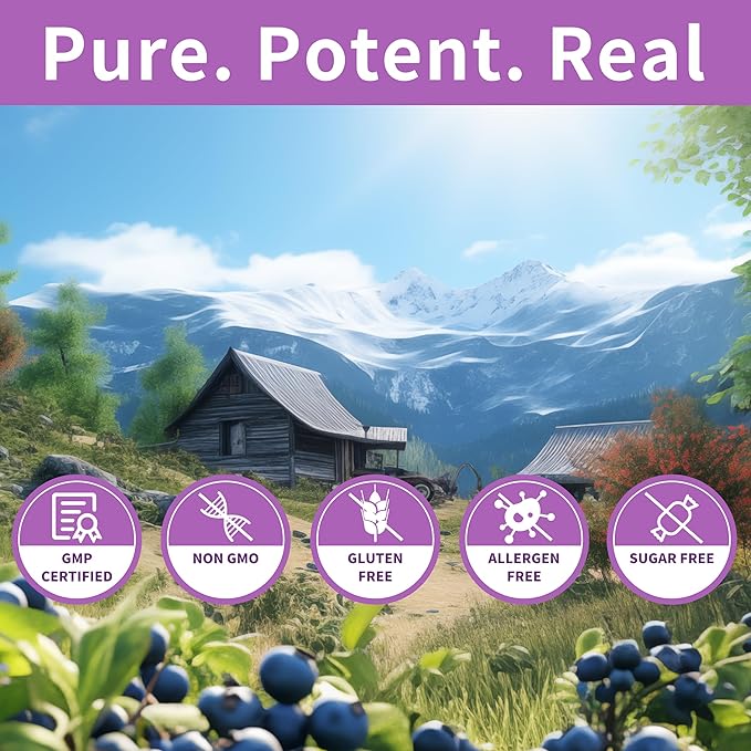 Blueberry Lutein Gummies with 120 Count - 2 Month Supply Eye Health Support Supplement for Kids and Adult Contains Blueberry Juice (30 mg/Gummy) &amp Lutein (20 mg/Gummy)
