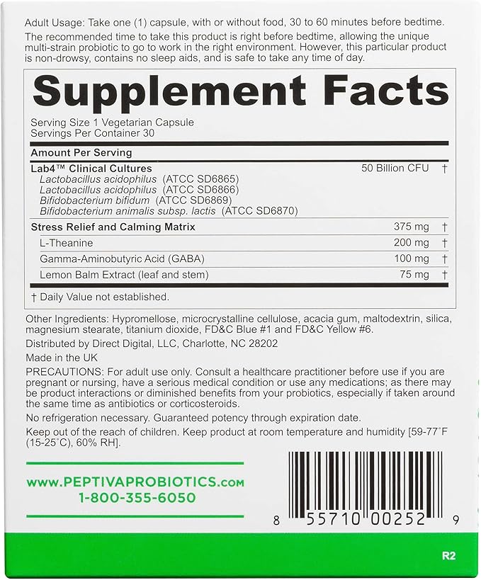 Peptiva Advanced 50 Billion CFU Probiotic - Digestive Relief - Clinically Validated Premium Probiotic 30ct
