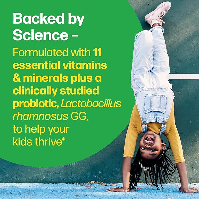 Culturelle Kids Complete Chewable Multivitamin + Probiotic For Kids Ages 3+ 50 Count Digestive Health Oral Health &amp Immune Support - With 11 Vitamins &amp Minerals including Vitamin C D3 &a