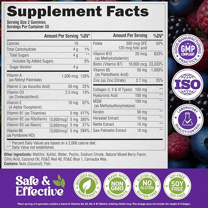 NUTRAHARMONY Biotin Collagen Gummies &amp Probiotics for Women Capsules