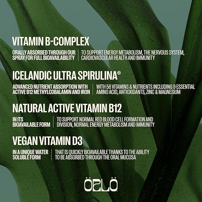 Orlo Immunity Boost Multivitamin for Adults with VIT B12 &amp B Vitamin Complex Vegan Vitamin D3 &amp Icelandic Ultra Spirulina – Fast-Absorbing Immune &amp Energy Support Mint Flavour 60 Servin