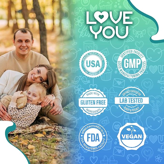 Love You Reduced Glutathione 98% Purity 1040 mg + Vitamin C E &amp D3 1804 mg Total per Serving - Intracellular Antioxidant - Supports Detoxification &amp Immune Function - 120 Veggie Caps 30 Serv