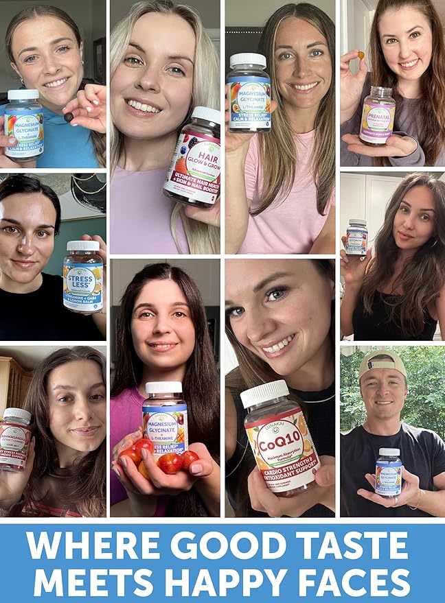 Lunakai USA Made Magnesium Glycinate Gummies with L-Theanine for Kids &amp Adults – 420mg Magnesium Supplement for Calm Sleep &amp Stress Support - 3 Pack