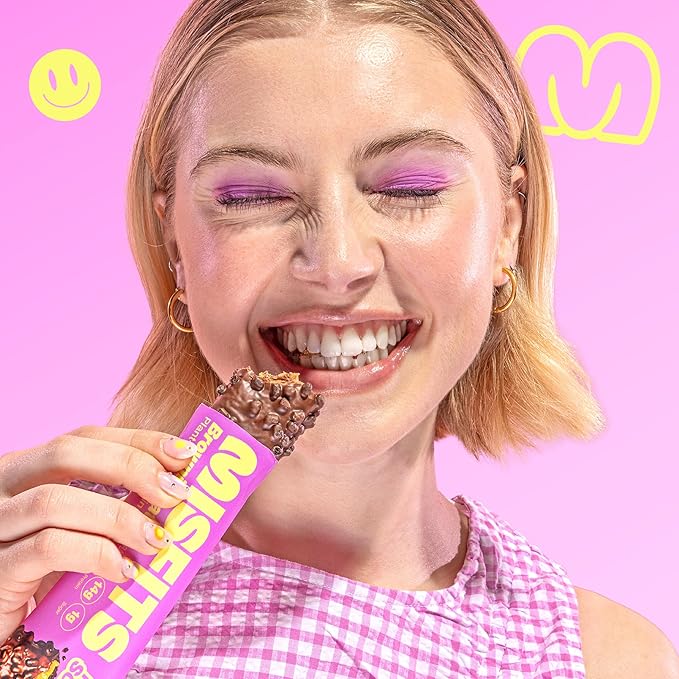 Misfits Vegan Protein Bars - Fudgey Brownie Batter| Nutrition Bars - 14g Protein 1g Sugar Plant-based Low Carb Non-GMO Gluten Free Snacks | Pack of 12