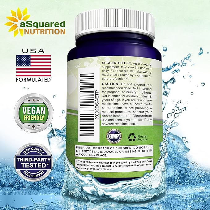aSquared Nutrition Nicotinamide with Resveratrol - 120 Veggie Capsules - Vitamin B3 500mg (Niacinamide Flush Free) - Supplement Pills to Support NAD Skin Cell Health &amp Energy