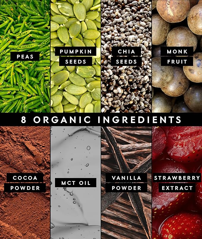 Truvani Vegan Pea Protein Powder | Chocolate Strawberry | 20g Organic Plant Based Protein | 20 Servings | Keto | Gluten &amp Dairy Free | Low Carb | No Added Sugar