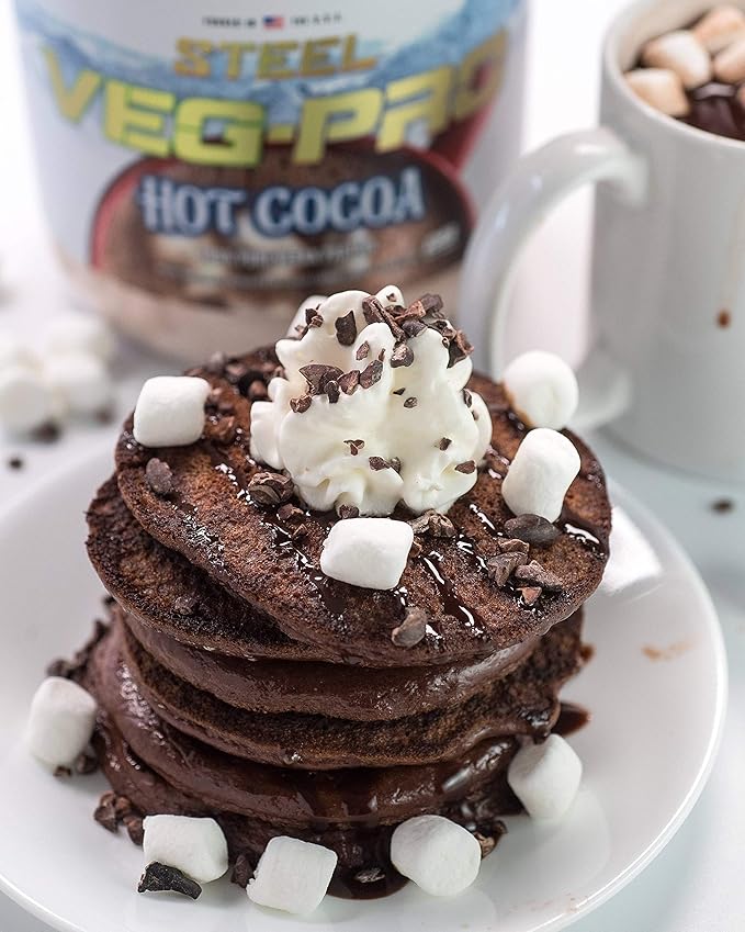 Steel Supplements Veg-PRO | Vegan Protein Powder Hot Cocoa | 25 Servings (1.65lbs) | Organic Protein Powder with BCAA Amino Acid | Gluten Free | Non Dairy | Low Carb Formula