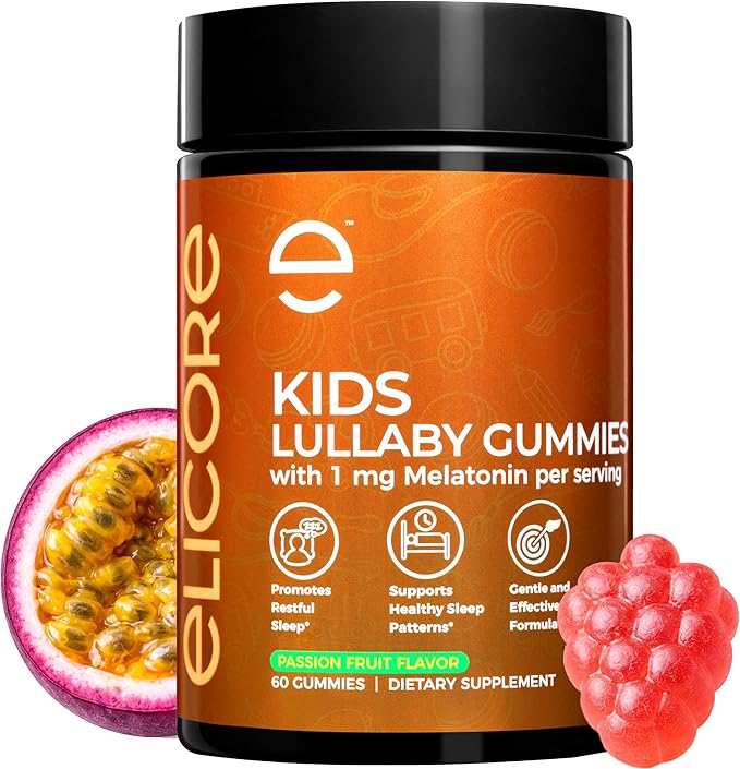 Premium 1 mg Melatonin Gummies Kids – Kids Sleep Gummies with Vitamin B6 and Passion Fruit Flavor – Children's Melatonin Gummies 3 in 1 Complex for Deep Sleep – 2 Month Supply