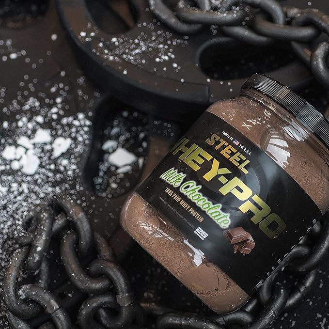 Steel Supplements Whey-Pro | 100% Pure Whey Protein Powder for Men and Women | Milk Chocolate | Muscle Gain &amp Lean Muscle Recovery | Gluten Free | 1.65 lbs | BCAA 5g | Non-GMO | 25 Servings