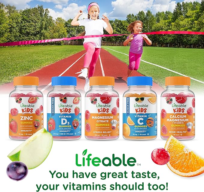Lifeable Multivitamin Kids + Vitamin C Kids Gummies Bundle - Great Tasting Vitamin Supplement Gluten Free GMO Free Chewable Gummy
